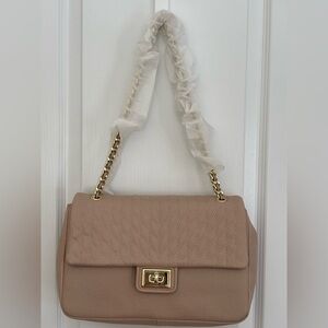 Karl Lagerfeld Paris Elegant Beige 2-Way Handbag with Dusty